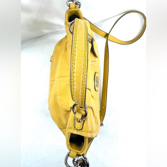 COACH Madison Annabelle 21223 Yellow Leather Small Crossbody Bag Belted Rare - Picture 8 of 14